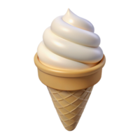 magnificent ethereal minimalist Ice cream cone, vanilla, NO BACKGROUND with Transparent Background. high resolution png