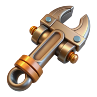 mysterious alluring Steampunk wrench with adjustable jaws and ornate handle. NO BACKGROUND with Transparent Background. perfect clarity png