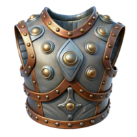 melancholic enchanting Steampunk armor breastplate with intricate metalwork and rivets. NO BACKGROUND with Transparent Background. fine detail png