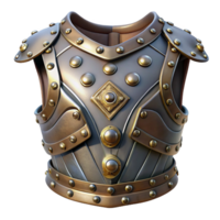 serene vintage Steampunk armor breastplate with intricate metalwork and rivets. NO BACKGROUND with Transparent Background. ultra HD png