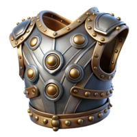 glorious notable Steampunk armor breastplate with intricate metalwork and rivets. NO BACKGROUND with Transparent Background. png