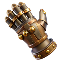 nostálgico sedutor steampunk manopla com articulado dedos e latão chapeamento. não fundo com transparente fundo. afiado png