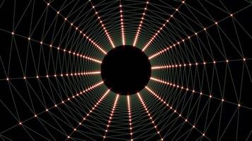 A circular pattern with lines and dots on a black background video