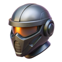 exquisite harmonious gothic Futuristic soldier helmet, visor down, sleek design, matte black finish NO BACKGROUND with Transparent Background. sharp png