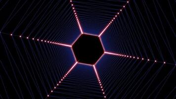 Abstract tunnel particles pattern on a black background. video