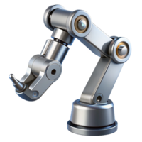spectacular notable Advanced robotic arm, chrome finish, multiple joints, articulated fingers NO BACKGROUND with Transparent Background. png