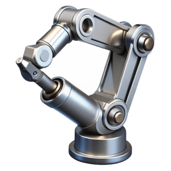 linda melancólico barroco avançado robótico braço, cromada terminar, múltiplo articulações, articulado dedos não fundo com transparente fundo. impecável png