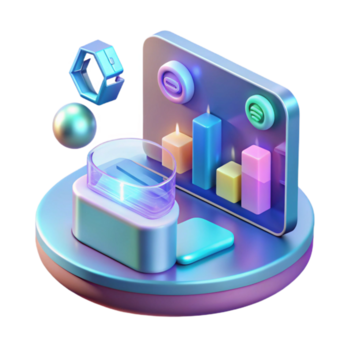 rare impressionist Holographic display, floating interface, data streams, interactive icons NO BACKGROUND with Transparent Background. studio quality png