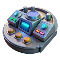 radiant distinctive Spaceship control panel, buttons, dials, glowing lights, futuristic interface NO BACKGROUND with Transparent Background. png