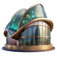 serene contemporary Modern Building with Curved Facade Transparent Background authentic png