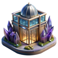 magnificent abstract Modern Building with Rooftop Terrace Transparent Background premium png