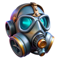 spectacular minimalist Cyberpunk gas mask, respirator, filters, metallic details, worn texture NO BACKGROUND with Transparent Background. luxury png