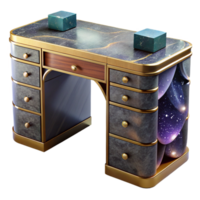 serene rustic Modern Desk 3d Model with Drawers Isolated premium png