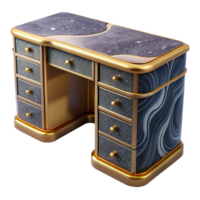 beautiful abstract Modern Desk 3d Model with Drawers Isolated professional png