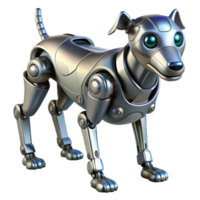 exquisite dramatic traditional Advanced robotic dog, metallic finish, articulated legs, sensor array NO BACKGROUND with Transparent Transparent Background. impeccable png