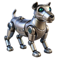 spectacular futuristic Advanced robotic dog, metallic finish, articulated legs, sensor array NO BACKGROUND with Transparent Transparent Background. genuine png