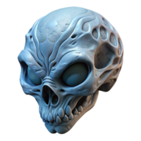 immaculate bold rustic Alien skull, bone structure, intricate details, unusual shape, textured surface NO BACKGROUND with Transparent Background. handcrafted png