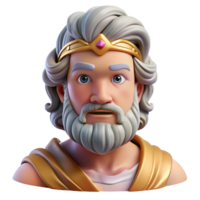 striking surreal Zeus, king of the gods, realistic portrait, NO BACKGROUND with Transparent Background. artisan png