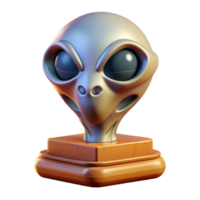 fascinating renaissance Alien trophy, bone structure, intricate carvings, unusual shape, mounted on plaque NO BACKGROUND with Transparent Background. detailed png