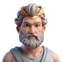 sumptuous quintessential Zeus, king of the gods, realistic portrait, NO BACKGROUND with Transparent Background. png