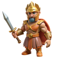 notable traditional Ares, god of war, holding sword, NO BACKGROUND with Transparent Background. high resolution png
