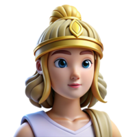 tranquil impressive Athena, goddess of wisdom, wearing helmet, NO BACKGROUND with Transparent Background. studio quality png