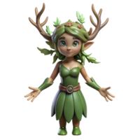 timeless traditional Dryad, tree nymph, mythical creature, NO BACKGROUND with Transparent Background. high resolution png