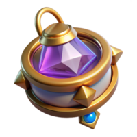 serene quintessential Amulet of power, magical artifact, glowing, NO BACKGROUND with Transparent Background. png