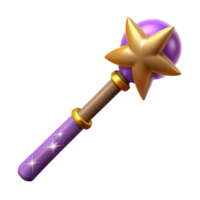 unparalleled mid-century Magic wand, wizard's tool, spellcasting, NO BACKGROUND with Transparent Background. museum quality png