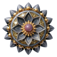 serene modern Modern Mandala with Abstract Shapes Gray Transparent exclusive png