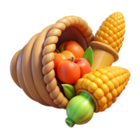energetic glorious Cornucopia, horn of plenty, abundance symbol, NO BACKGROUND with Transparent Background. original png