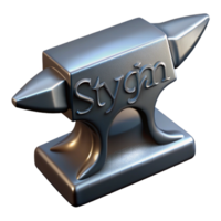 unparalleled surreal Stygian Iron, metal from the underworld, mythical material, NO BACKGROUND with Transparent Background. professional png