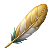 exquisite unparalleled Griffin feather, mythical bird part, magical property, NO BACKGROUND with Transparent Background. png