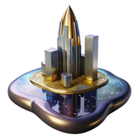 beautiful minimalist Modern Skyscraper Reflection in Puddle Cutout exclusive png