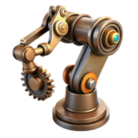 romantic dazzling Steampunk robotic arm with exposed gears and rivets. NO BACKGROUND with Transparent Background. elite png