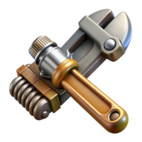 nostalgic radiant Steampunk pipe wrench with adjustable jaws and a knurled handle. NO BACKGROUND with Transparent Background. precision png