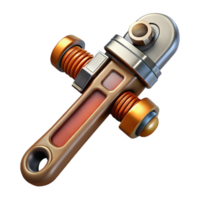 mysterious dramatic Steampunk pipe wrench with adjustable jaws and a knurled handle. NO BACKGROUND with Transparent Background. masterfully captured png