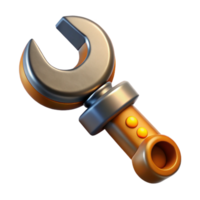 unforgettable organic Steampunk wrench with a crescent-shaped head and a knurled handle. NO BACKGROUND with Transparent Background. ultra HD png