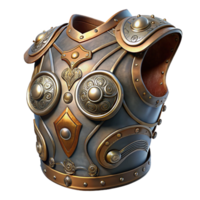 nostalgic gorgeous Steampunk armor breastplate with intricate engravings and metal plating. NO BACKGROUND with Transparent Background. handcrafted png