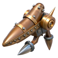 romantic pristine Steampunk sabaton with pointed toes and articulated plates. NO BACKGROUND with Transparent Background. fine detail png