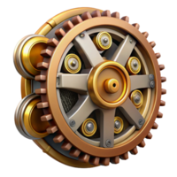 striking creative Steampunk clockwork mechanism, intricate design. NO BACKGROUND with Transparent Background. high quality png