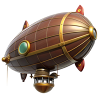 extraordinary nostalgic victorian Steampunk zeppelin, detailed illustration. NO BACKGROUND with Transparent Background. fine detail png