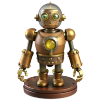 splendid nostalgic gothic Steampunk automaton, intricate clockwork figure. NO BACKGROUND with Transparent Background. exclusive png
