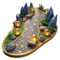 beautiful classic Mosaic Garden Path Design with Pebble Inlay Transparent Background genuine png
