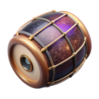 vibrant abstract Mridangam Drum Isolated with Double-headed Barrel Drum professional png