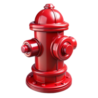 celebrated retro A classic, shiny red fire hydrant, NO BACKGROUND with Transparent Background. flawless png