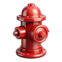 whimsical captivating A classic, shiny red fire hydrant, NO BACKGROUND with Transparent Background. refined png