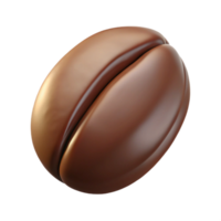 distinctive art deco A single coffee bean, roasted and detailed, NO BACKGROUND with Transparent Background. detailed png