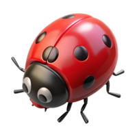 melancholic mesmerizing A single, red ladybug, crawling, NO BACKGROUND with Transparent Background. ultra HD png