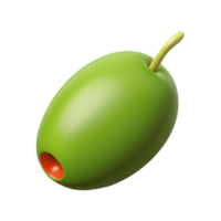 ethereal majestic A single, green olive, with a pimento, NO BACKGROUND with Transparent Background. elite png